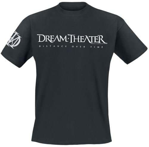 Dream Theater Logo Homme T-Shirt Manches Courtes Noir L 100% Coton Regular/Coupe Standard
