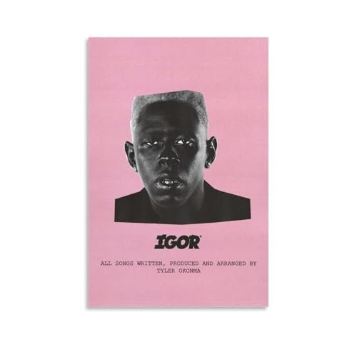 Tyler The Creator Poster mural décoratif sur toile avec couverture d’album de musique Igor 30 x 45 cm