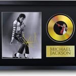 HWC Trading FR A3 Michael Jackson Cadeaux Imprimé Signé Autographe Photo pour Les Fans de Musique – A3 Encadré