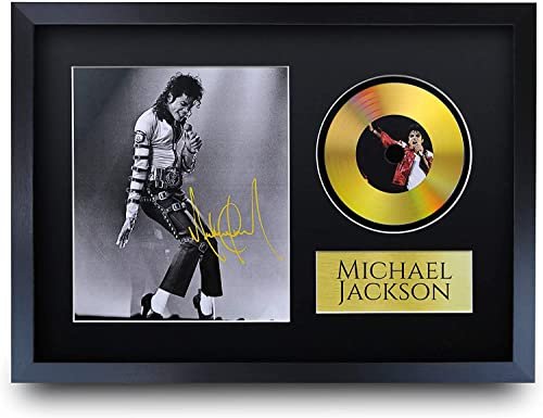 HWC Trading FR A3 Michael Jackson Cadeaux Imprimé Signé Autographe Photo pour Les Fans de Musique – A3 Encadré