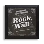 Rock On Wall – Cadre pour Disque Vinyle – Ouverture/Fermeture Facile – Noir – Encoche de suspension intégrée – Fabriqué en France