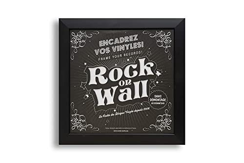 Rock On Wall – Cadre pour Disque Vinyle – Ouverture/Fermeture Facile – Noir – Encoche de suspension intégrée – Fabriqué en France