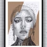 Lady Gaga Portrait Drawing with Born This Way Lyrics – Limited Edition Giclée Art Print – A5 A4 A3 size