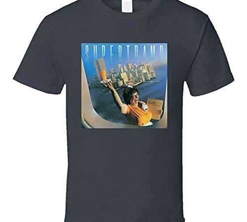 Supertramp Breakfast in America T-Shirt Printed Tee Graphic Top for Men Shirt Navy XL