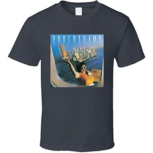 Supertramp Breakfast in America T-Shirt Printed Tee Graphic Top for Men Shirt Navy XL