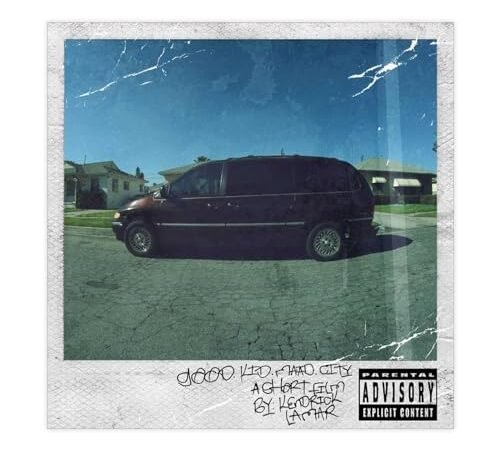 NTRECS Kendrick Lamar Poster Good Kid Maad City Tracklist – Poster sur toile – Décoration murale pour salon, chambre à coucher – Style sans cadre – 30 x 30 cm