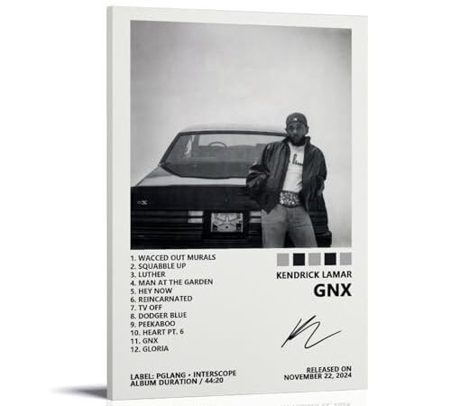 Kendrick Poster de Lamar GNX – Impression sur toile pour décoration murale de chambre à coucher – 20 x 30 cm