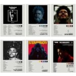 LKNBIF 6 Piece Affiches Esthétiques Chanteurs, The Weeknd Poster, The Weeknd Poster Tour Singer Music Album Cover Poster Décoration Murale pour Salon Poster de Musique Chanteurs 20 * 25 cm