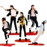 Keyhvao Lot de 5 figurines Michael Jackson 11 cm en position debout – Figurines Moonwalk – Décoration cool – Matériau PVC – Cadeaux pour les fans – Unisexe