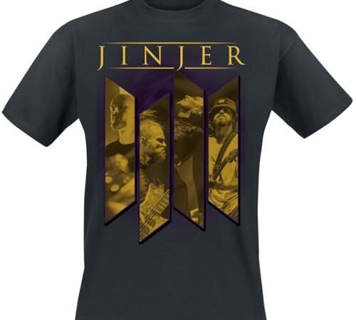Jinjer Live in Los Angeles Homme T-Shirt Manches Courtes Noir S 100% Coton Regular/Coupe Standard