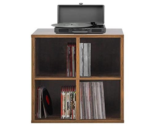 VDD Records vinyl lp cabinet – rangement disques vinyles lp – bibliothèque – marron