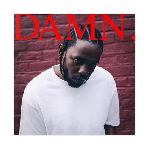 NTRECS Kendrick Lamar Poster sur toile « Damn Tracklist » – Décoration murale pour salon, chambre à coucher – Style sans cadre – 30 x 30 cm