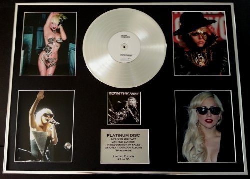LADY GAGA/GIGANTIC CD PLATINUM DISC/RECORD & PHOTO DISPLAY/LTD. EDITION/BORN THIS WAY