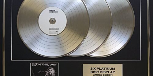 LADY GAGA / 3 X DISQUE DE PLATINE AFFICHAGE CD RECORD / LTD. ÉDITION/COA/ BORN THIS WAY