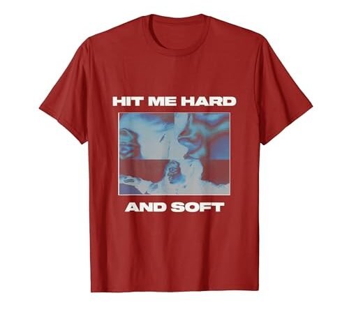 Officiel Billie Eilish HIT ME Hard and Soft Inverted Red T-Shirt