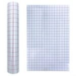 Film de transfert en vinyle transparent avec lignes quadrillées, facile à transférer (30 cm x 100 cm, rouge)