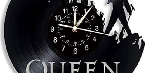Horloge murale du groupe de rock The Queen en vinyle avec veilleuse LED 7 couleurs rétro pour salon et cuisine – Cadeau unique fait à la main (sans lumière)