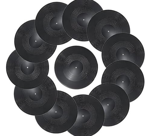 Koolenry 12 Pièces de Décoration de Disques Vinyles 12 Pouces, Faux Disques Vinyles, Décorations Murales Esthétiques pour Maison, Studio, Chambre