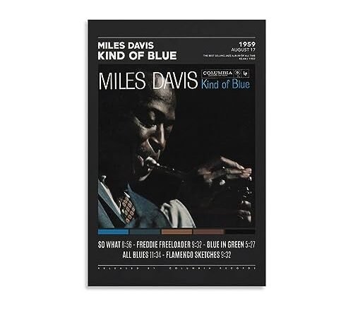 DAXXIN Miles Davis Kind of Blue 5 – Impression sur toile pour salon, chambre à coucher, décoration sans cadre, 30 x 45 cm