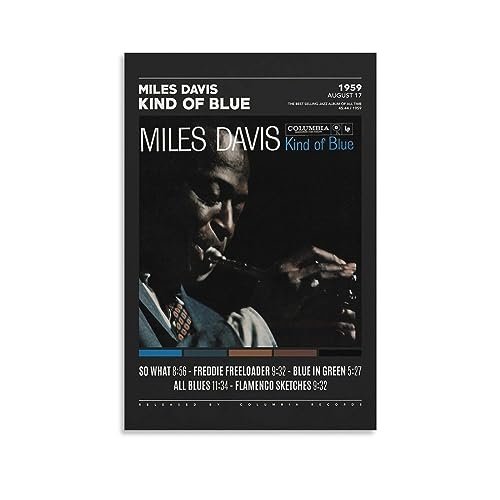 DAXXIN Miles Davis Kind of Blue 5 – Impression sur toile pour salon, chambre à coucher, décoration sans cadre, 30 x 45 cm