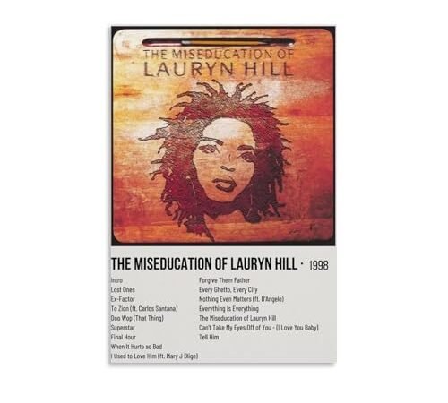 Poster « The Miseducation Of Lauryn Hill » – Impression sur toile rétro – Décoration murale inspirante pour chambre à coucher – 20 x 30 cm – Sans bordure