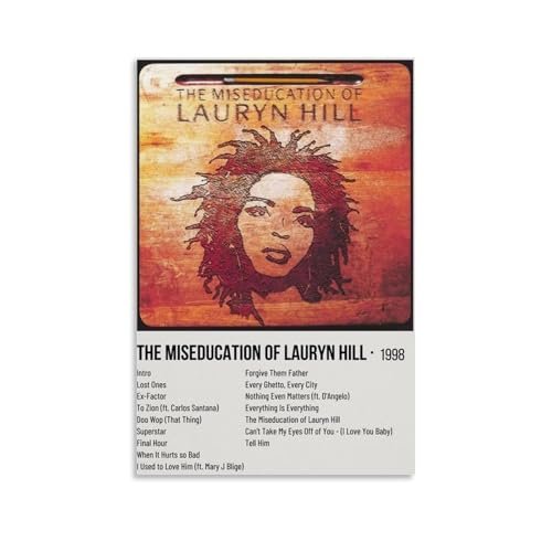 Poster « The Miseducation Of Lauryn Hill » – Impression sur toile rétro – Décoration murale inspirante pour chambre à coucher – 20 x 30 cm – Sans bordure
