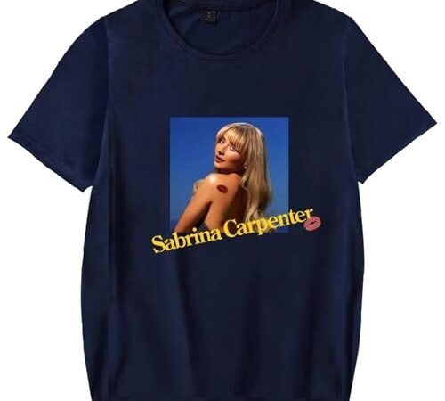 OUHZNUX Sabrina Carpenter Tour Merch T-Shirt Mode 2D Manches Courtes Imprimées Unisexe Streetwear Tshirt Hip Hop Retro Hauts en Coton Vêtements Cosplay Convient Aux Hommes Et Aux Femmes-Black||XXS