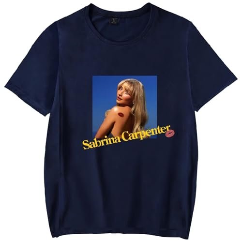OUHZNUX Sabrina Carpenter Tour Merch T-Shirt Mode 2D Manches Courtes Imprimées Unisexe Streetwear Tshirt Hip Hop Retro Hauts en Coton Vêtements Cosplay Convient Aux Hommes Et Aux Femmes-Black||XXS