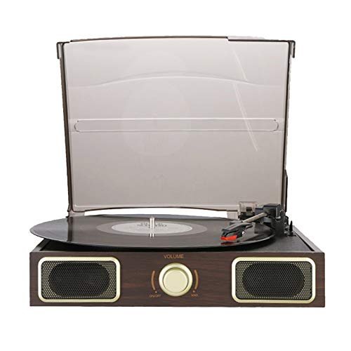 CNBYDK Tourne-Disque Vinyle avec 2 Haut-parleurs Tourne-Disque pour disques vinyles Valise Vintage Portable à 3 Vitesses Platine Vinyle de Musique pour Compatible avec Les disq