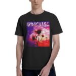 for Indochine-Pop Rock Band T-Shirt Basique à Manches Courtes pour Hommes, col Rond, T-Shirts de Sport en Coton, T-Shirts d’entraînement de Course à Pied pour Hommes ， S-6XL