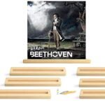 LE-BAND Lot de 8 étagères en vinyle pour vinyle, affichage de disques, cadre de rangement, support mural pour albums de collection, support d&rsquo;albums, décoration vintage, bois de pin (naturel)