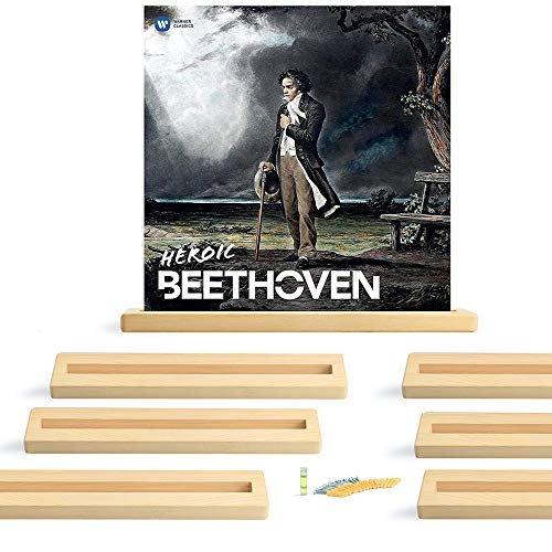 LE-BAND Lot de 8 étagères en vinyle pour vinyle, affichage de disques, cadre de rangement, support mural pour albums de collection, support d’albums, décoration vintage, bois de pin (naturel)