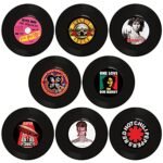 Lot de 8 disques en vinyle pour décoration murale – Taille simple – 17,8 cm – Pour décoration de fête de rock musique/anniversaire/bar/pubs/fête à thème des années 70/80/90