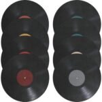 WHAMVOX Lot de 8 disques vinyles décoratifs en vinyle – Décoration murale – Faux disques vinyles – Décoration des années 1950 – CD en PVC