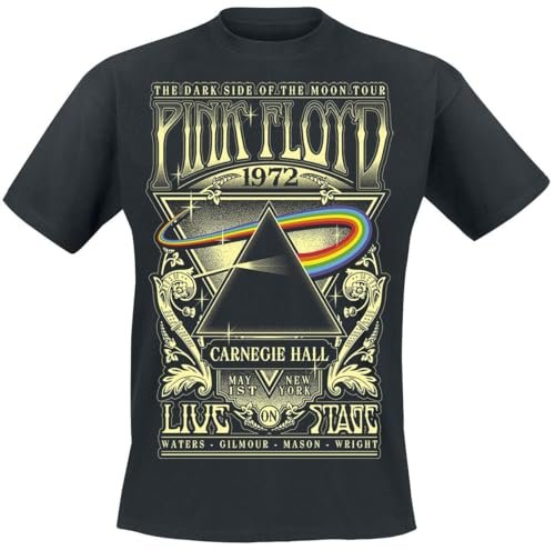Pink Floyd The Dark Side of The Moon – Live on Stage 1972 Homme T-Shirt Manches Courtes Noir L