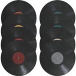 HOMSFOU Lot de 8 disques vinyles vierges en vinyle – Faux disques décoratifs vintage – Art mural – Images esthétiques – Pour fête musicale rock and roll