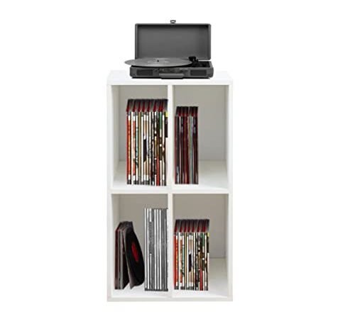 Meuble Vinyle LP Record – Rangement disques LP – Meuble Platine Vinyle – Blanc