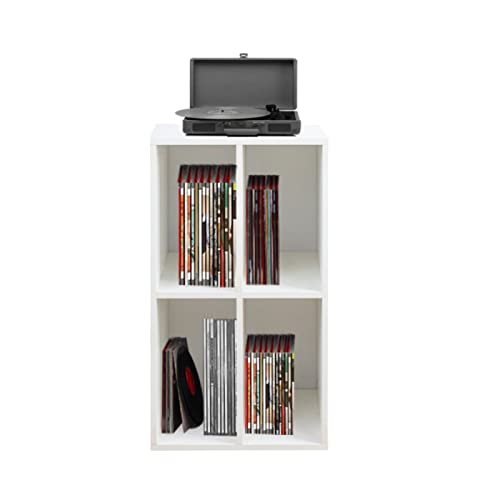 Meuble Vinyle LP Record – Rangement disques LP – Meuble Platine Vinyle – Blanc