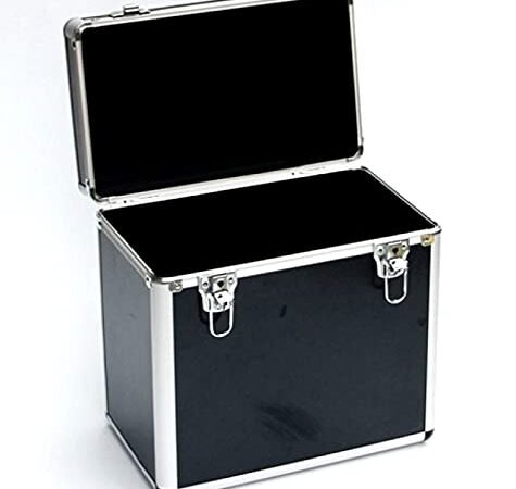 Valise pour 50 disques vinyles verrouillables – 34 x 21 x 34 cm – Noir