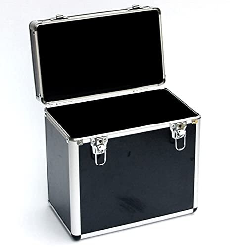 Valise pour 50 disques vinyles verrouillables – 34 x 21 x 34 cm – Noir