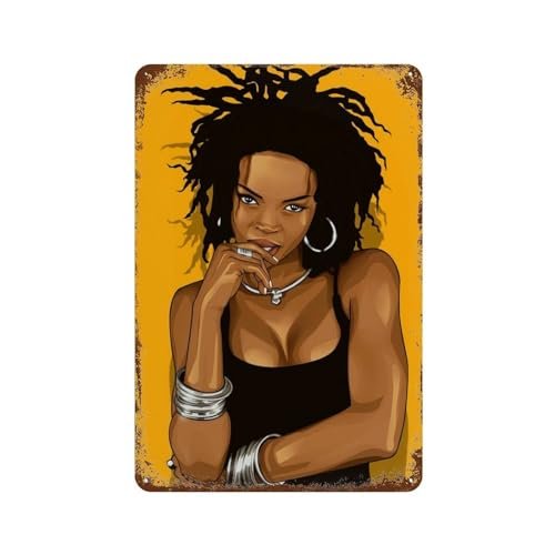 NRCKMIHRAE Poster de chanteur Lauryn Hill – Décoration murale en métal – Affiche moderne en métal – Décoration d’intérieur – Pour bar, boutique, décoration vintage – 30 x 20 cm