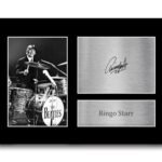 HWC Trading A4 Ringo Starr The Beatles Cadeaux Imprimé Signé Autographe Photo pour les fans de musique – A4