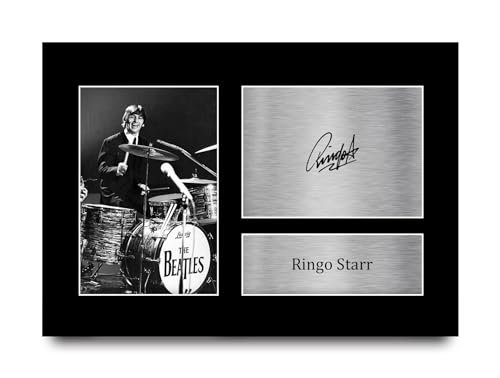 HWC Trading A4 Ringo Starr The Beatles Cadeaux Imprimé Signé Autographe Photo pour les fans de musique – A4