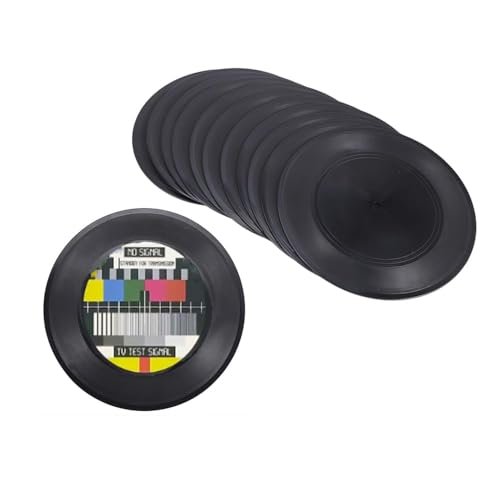 Tagtight 12Pcs Disques Vinyles Vierges 7 Pouces, CD Disque Vinyle pour Décor de Chambre, Mur De Décor Disque Vinyle, Faux Disques Décor, CD Rock Affiches Décoration pour Café, Maison, Fête