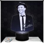 Lampephoto.fr – Lampe 3D Franck Sinatra Chanteur Acteur Cinéma, Veilleuse Tactile Led, Effet Hologramme 3D, Idée Cadeau Noël Anniversaire Homme Femme, Objet décoration chambre