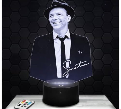 Lampephoto.fr – Lampe 3D Franck Sinatra Chanteur Acteur Cinéma, Veilleuse Tactile Led, Effet Hologramme 3D, Idée Cadeau Noël Anniversaire Homme Femme, Objet décoration chambre