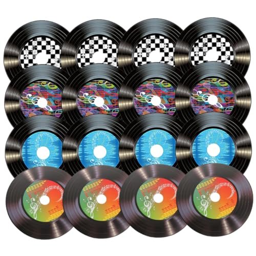 BATHVEVE 16 pièces Ornements Muraux Vinyle Rétro de Disques Décoratifs pour Salon Chambre et Bar Décoration Murale et