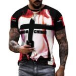 In-do-Chine T-Shirt Homme à Manches Courtes Noir Col Rond Chemise Casual Top Tee for Men