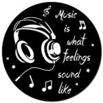 CREATCABIN Vintage Decor Records Décoration Murale Signes Hippie 1950s Décor Collage Affichage Décoration Casque Étanche pour Indie Art Esthétique Bar Café Fête Salon Discos Musique Studio 30cm