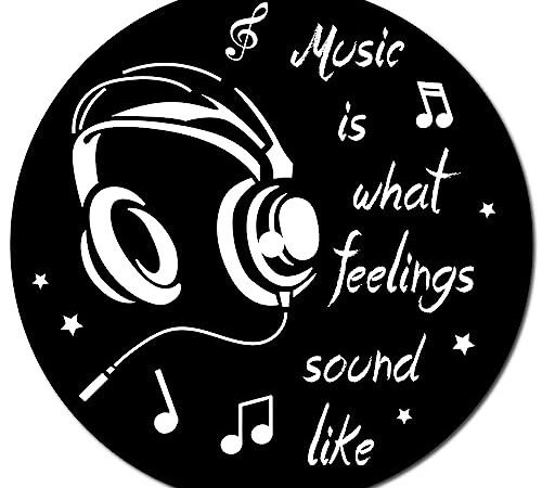 CREATCABIN Vintage Decor Records Décoration Murale Signes Hippie 1950s Décor Collage Affichage Décoration Casque Étanche pour Indie Art Esthétique Bar Café Fête Salon Discos Musique Studio 30cm